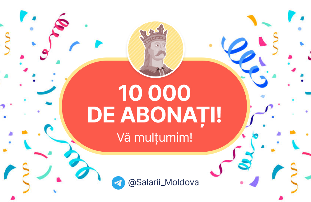 10 000 подписчиков у канала Salarii în Moldova: мы дарим подарки активным комментаторам